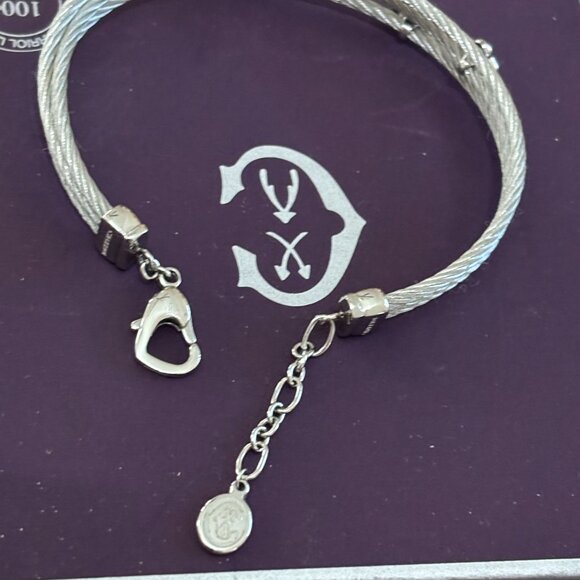 Charriol MALIA Stainless Steel 3 Cable Bracelet With Stones Sz SM - Picture 8 of 12